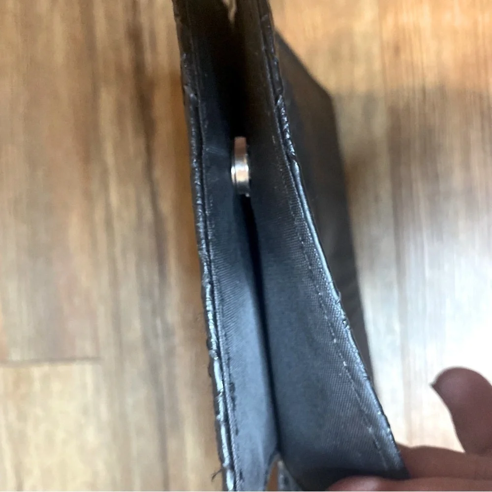 Black Snakeskin Envelope Clutch with 2 button fastens